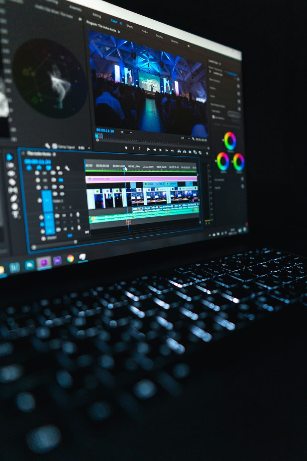 Colour grading in an editing suite